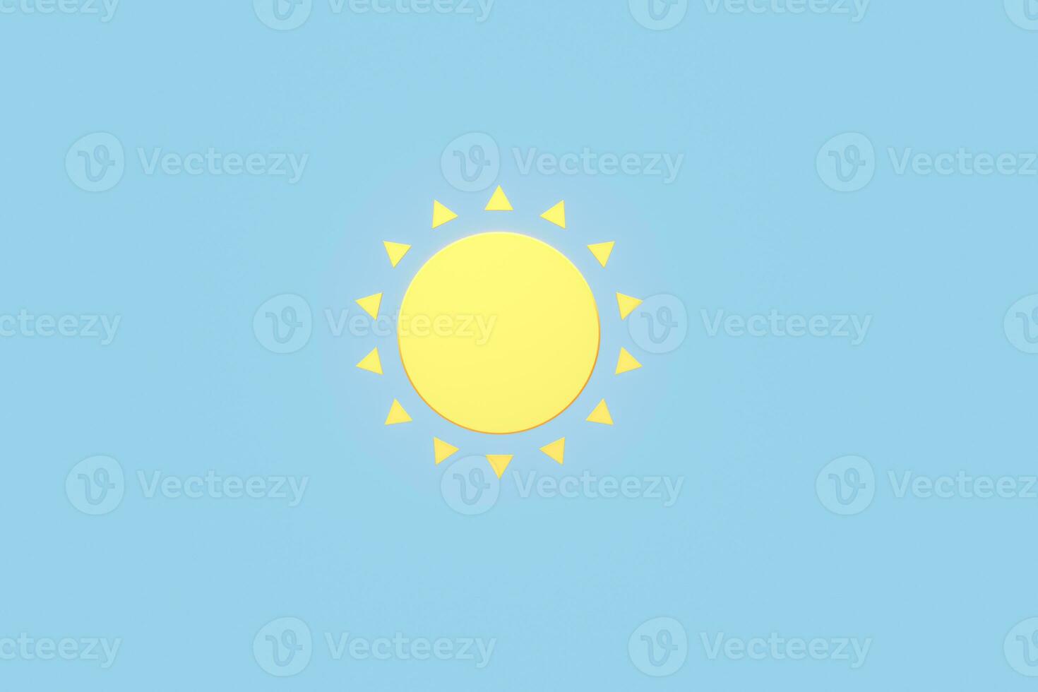 Sun and weather forecast, cartoon pattern, 3d rendering. photo