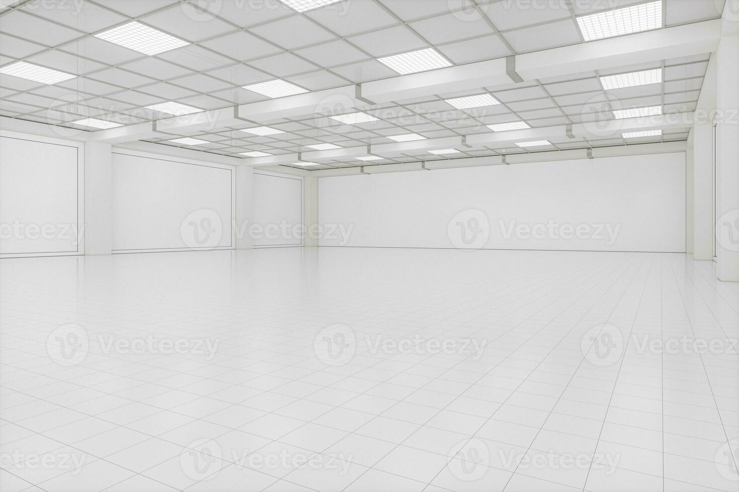 Capacious empty room, business background, 3d rendering. photo