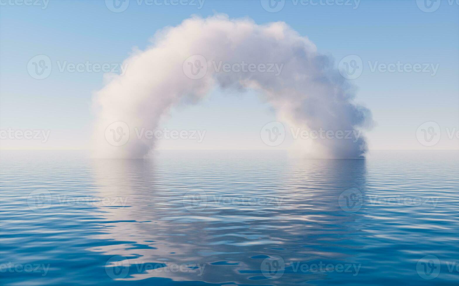 Cloud and water surface, 3d rendering. photo