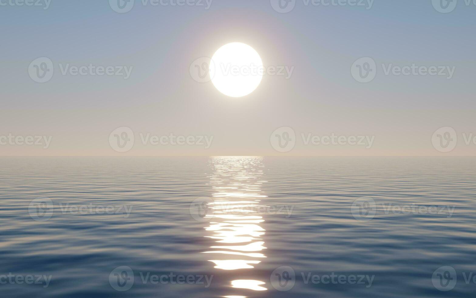 luz de sol y agua superficie, 3d representación. foto
