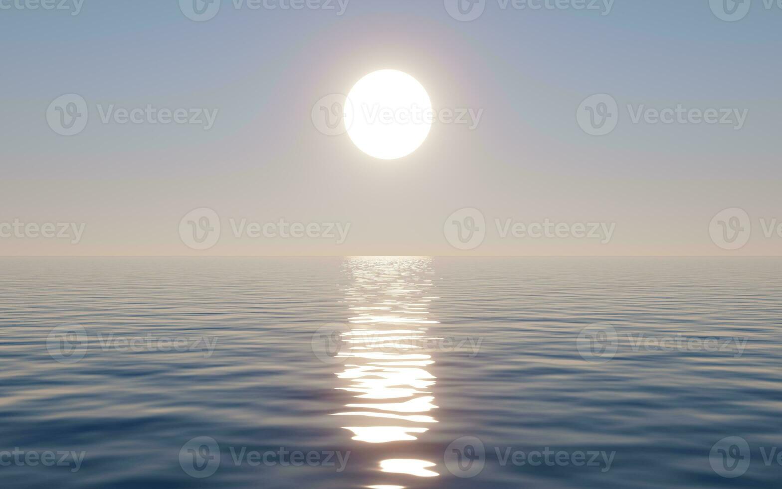 Sunlight and water surface, 3d rendering. photo