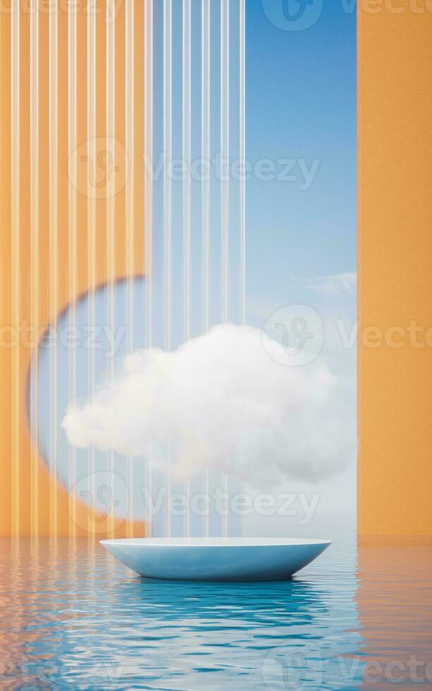 Cloud and water surface, 3d rendering. photo