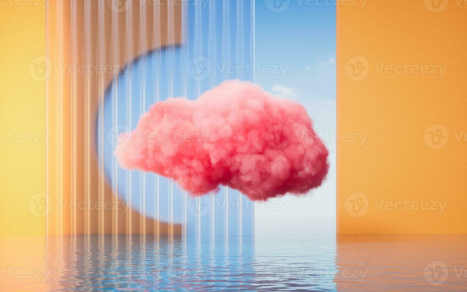 Cloud and water surface, 3d rendering. photo