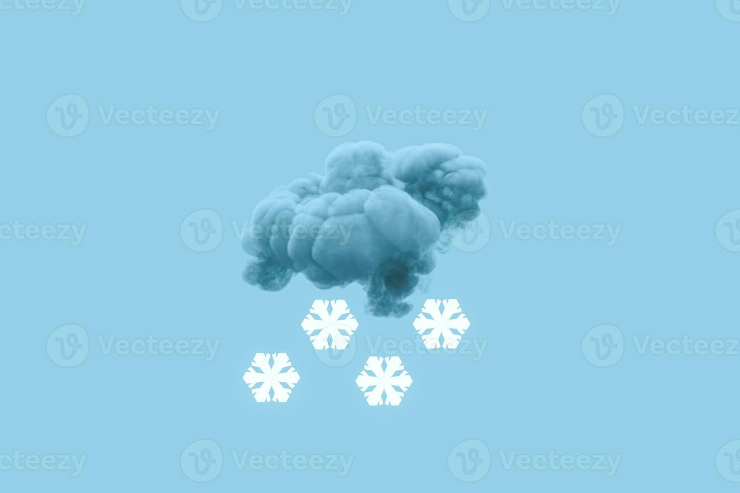 Dark cloud and snow, weather forecast, 3d rendering. photo