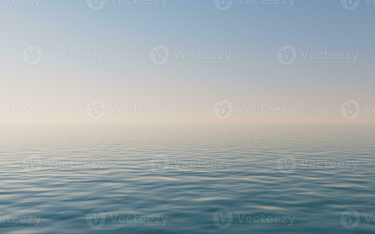 Empty water surface, 3d rendering. photo