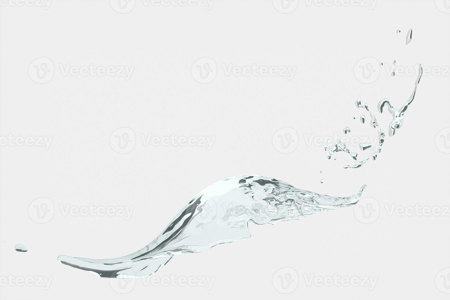 Splashing water with white background, 3d rendering. photo