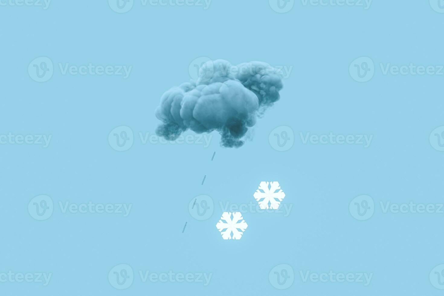 Dark cloud and snow, weather forecast, 3d rendering. photo