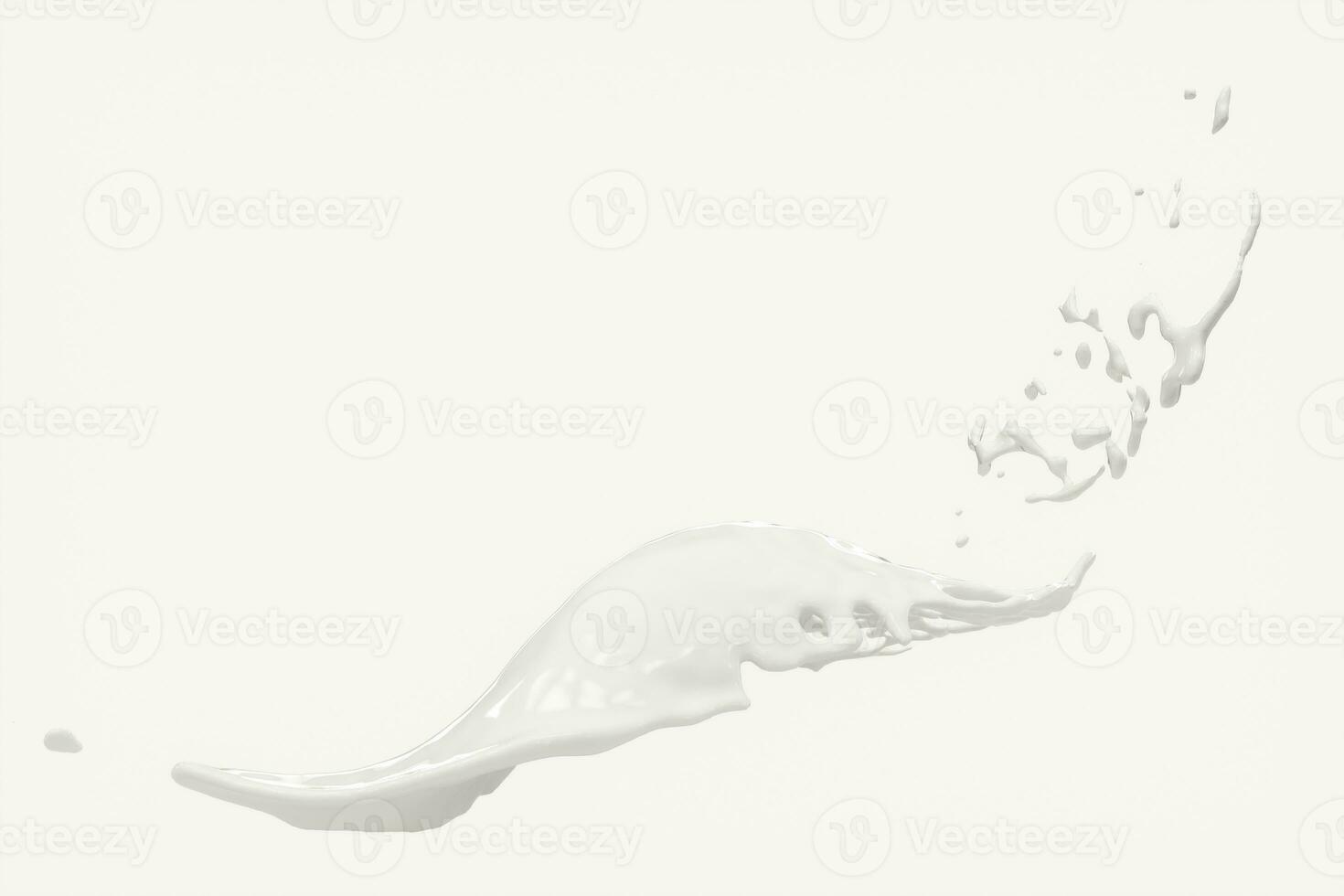 Splashing milk with white background, 3d rendering. photo