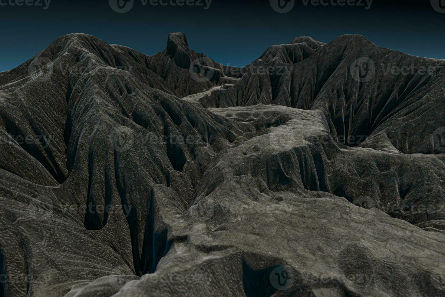 Rolling mountain roads, natural background, 3d rendering. photo