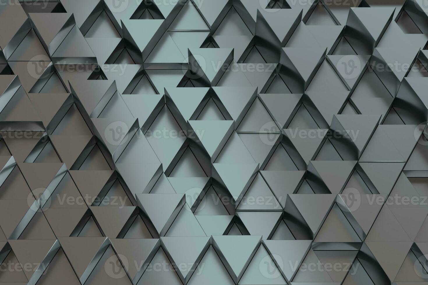 Repeating triangle cubes background, 3d rendering. photo