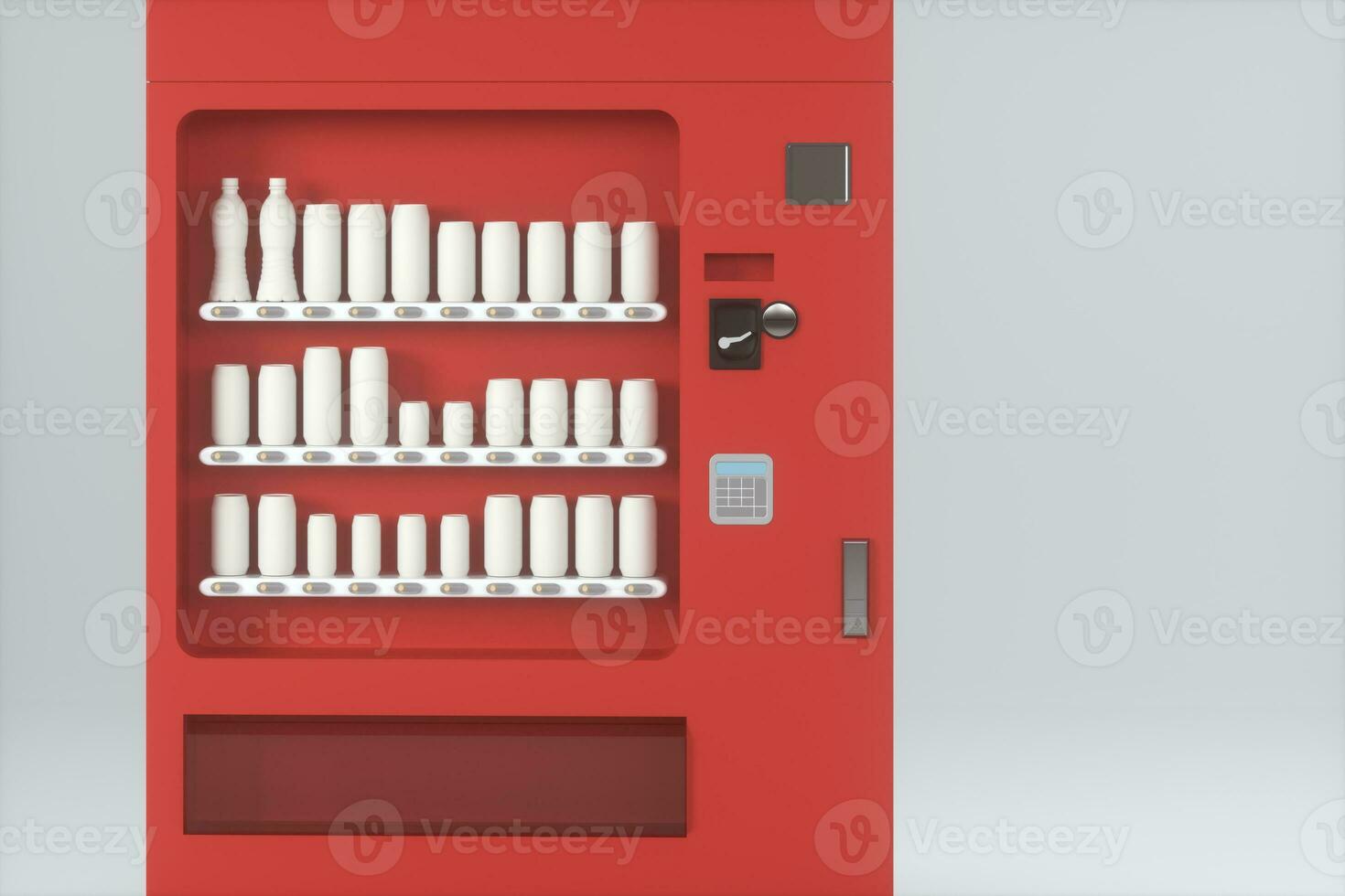 The red model of vending machine with white background, 3d rendering. photo
