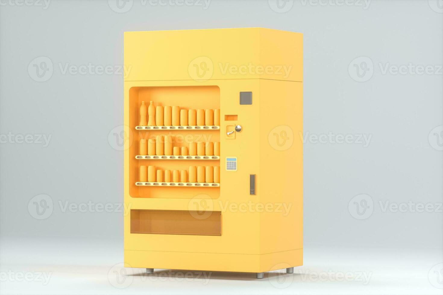 The orange model of vending machine with white background, 3d rendering. photo