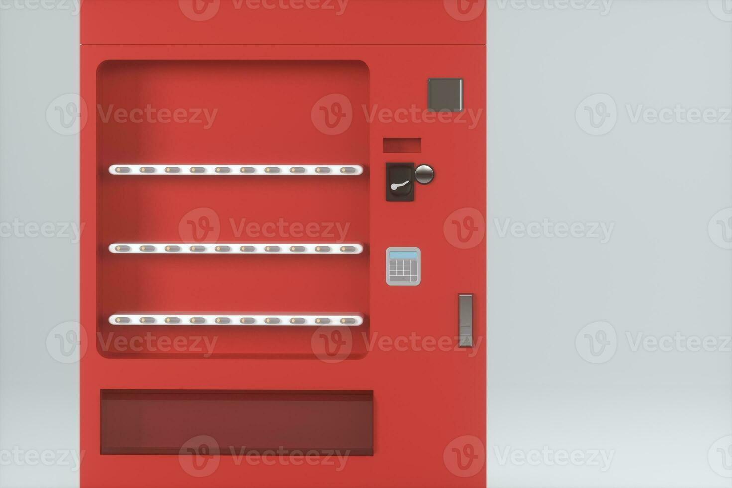 The red model of vending machine with white background, 3d rendering. photo