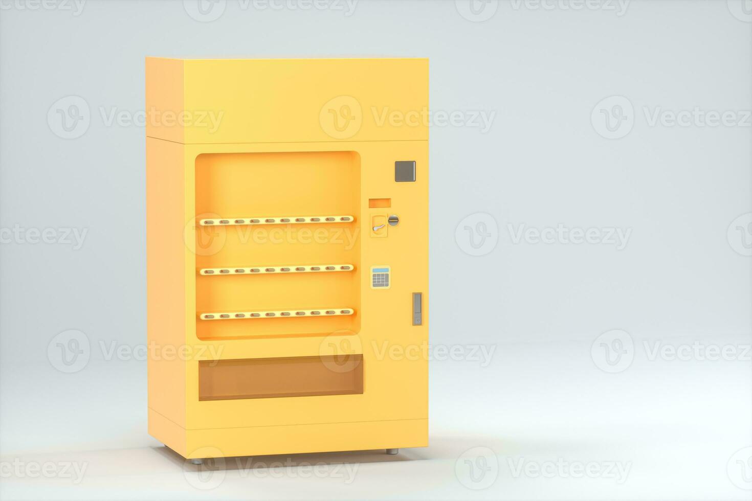 The orange model of vending machine with white background, 3d rendering. photo