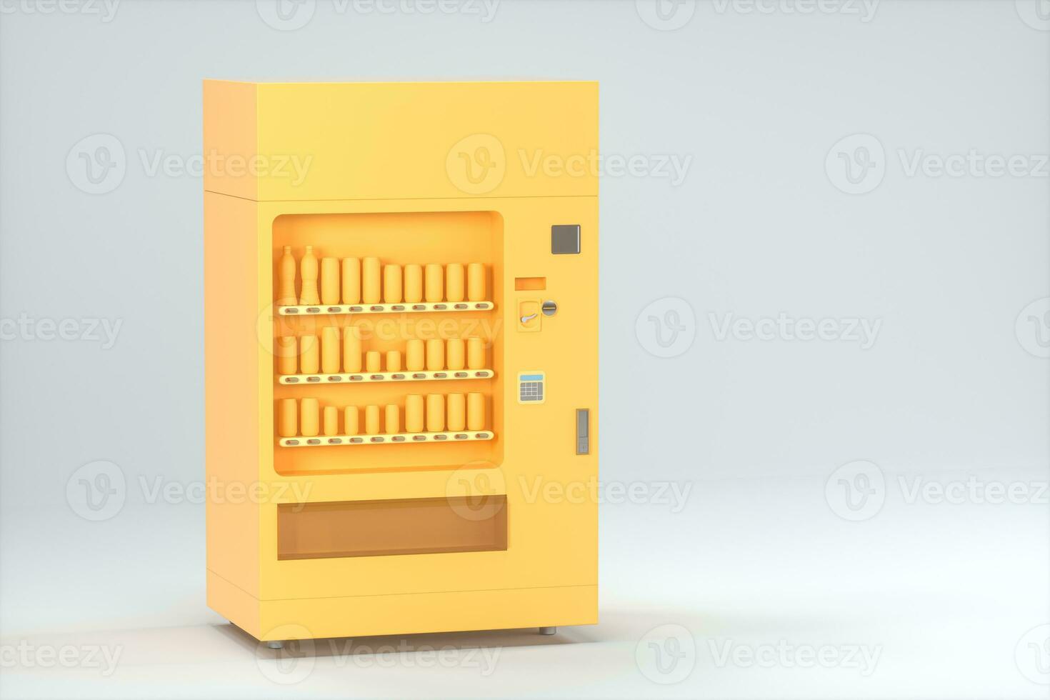 The orange model of vending machine with white background, 3d rendering. photo