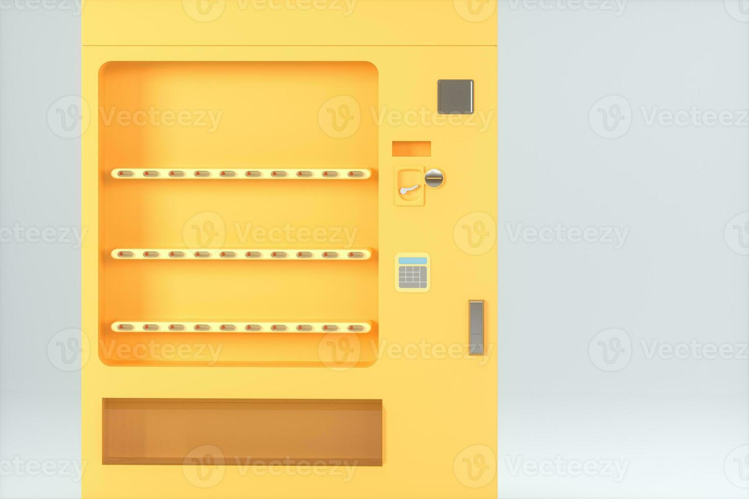 The orange model of vending machine with white background, 3d rendering. photo