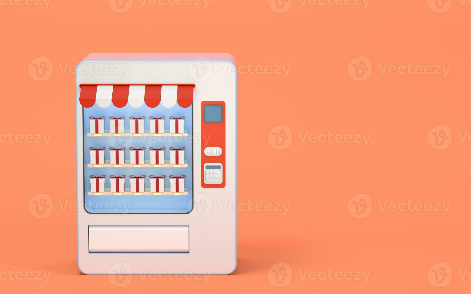 A vending machine full of gifts, 3d rendering. photo
