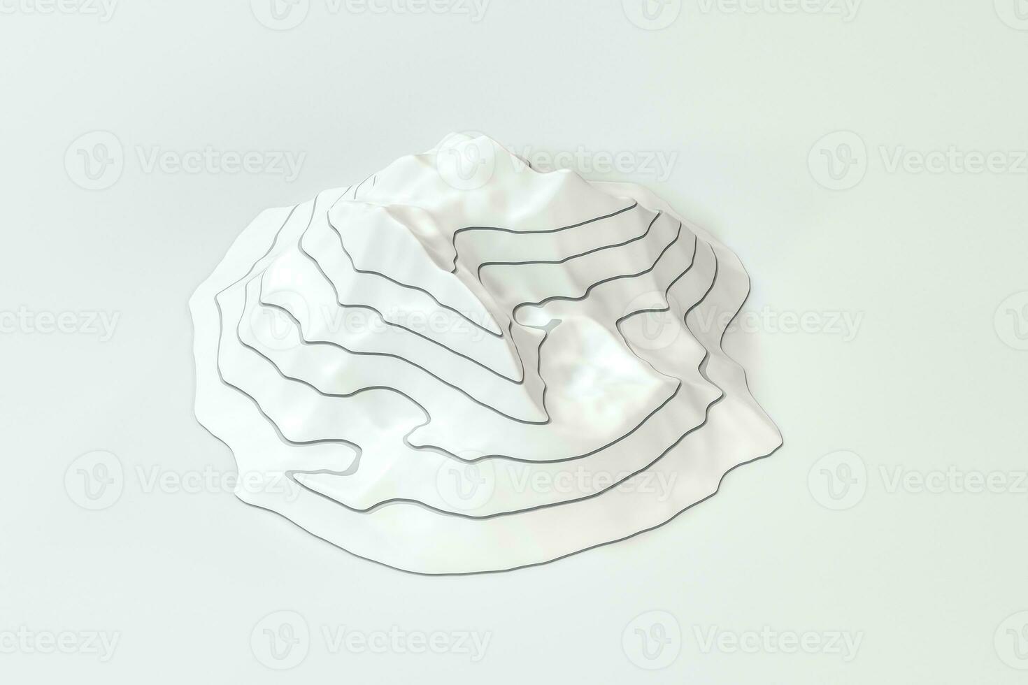 Topographic map background Valley and mountain, 3d rendering. photo