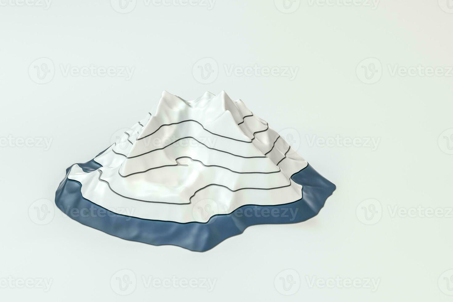 Topographic map background Valley and mountain, 3d rendering. photo