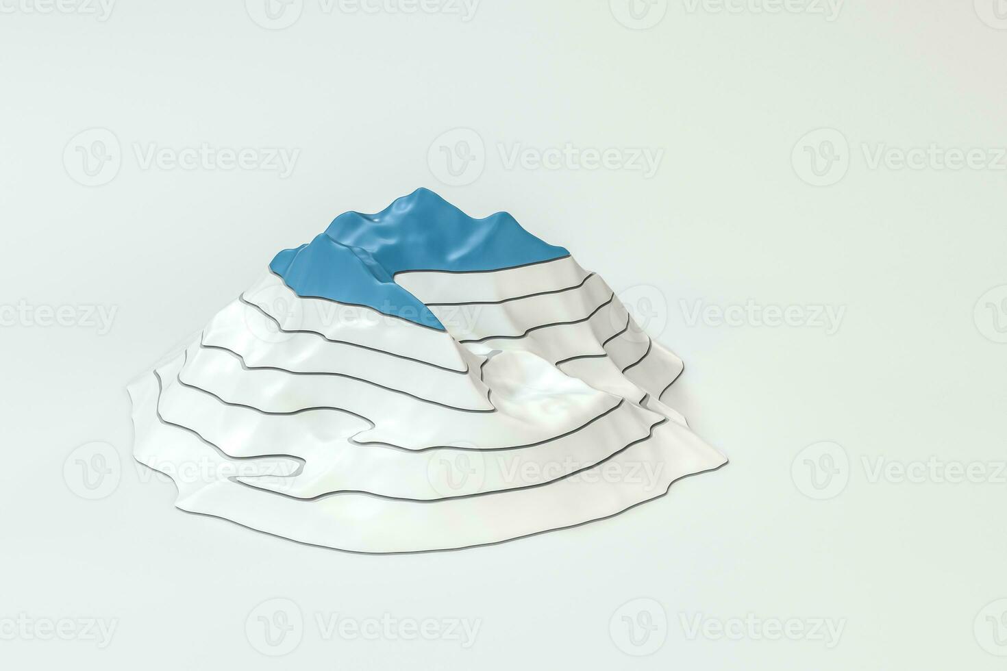 Topographic map background Valley and mountain, 3d rendering. photo