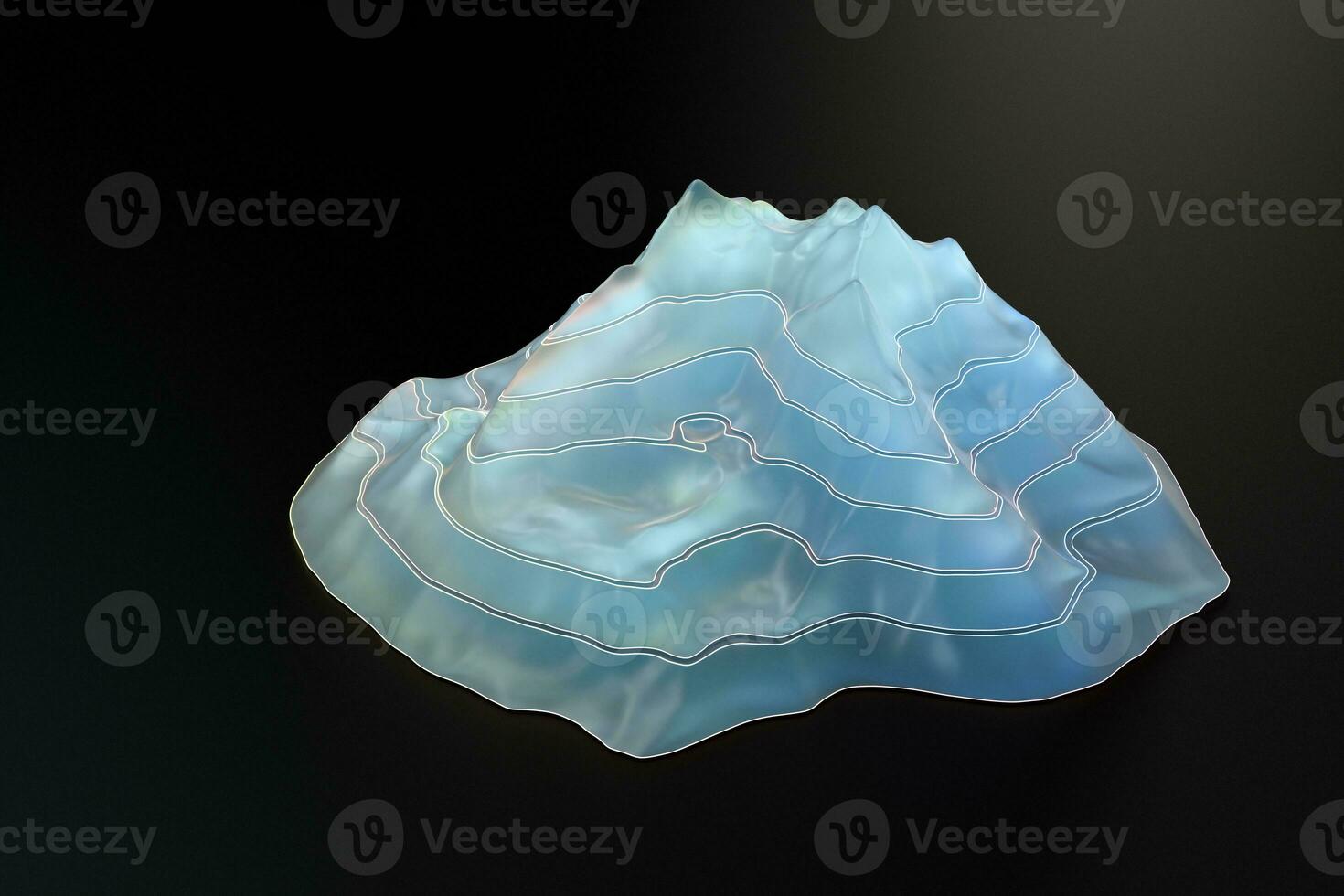 Topographic map background Valley and mountain, 3d rendering. photo