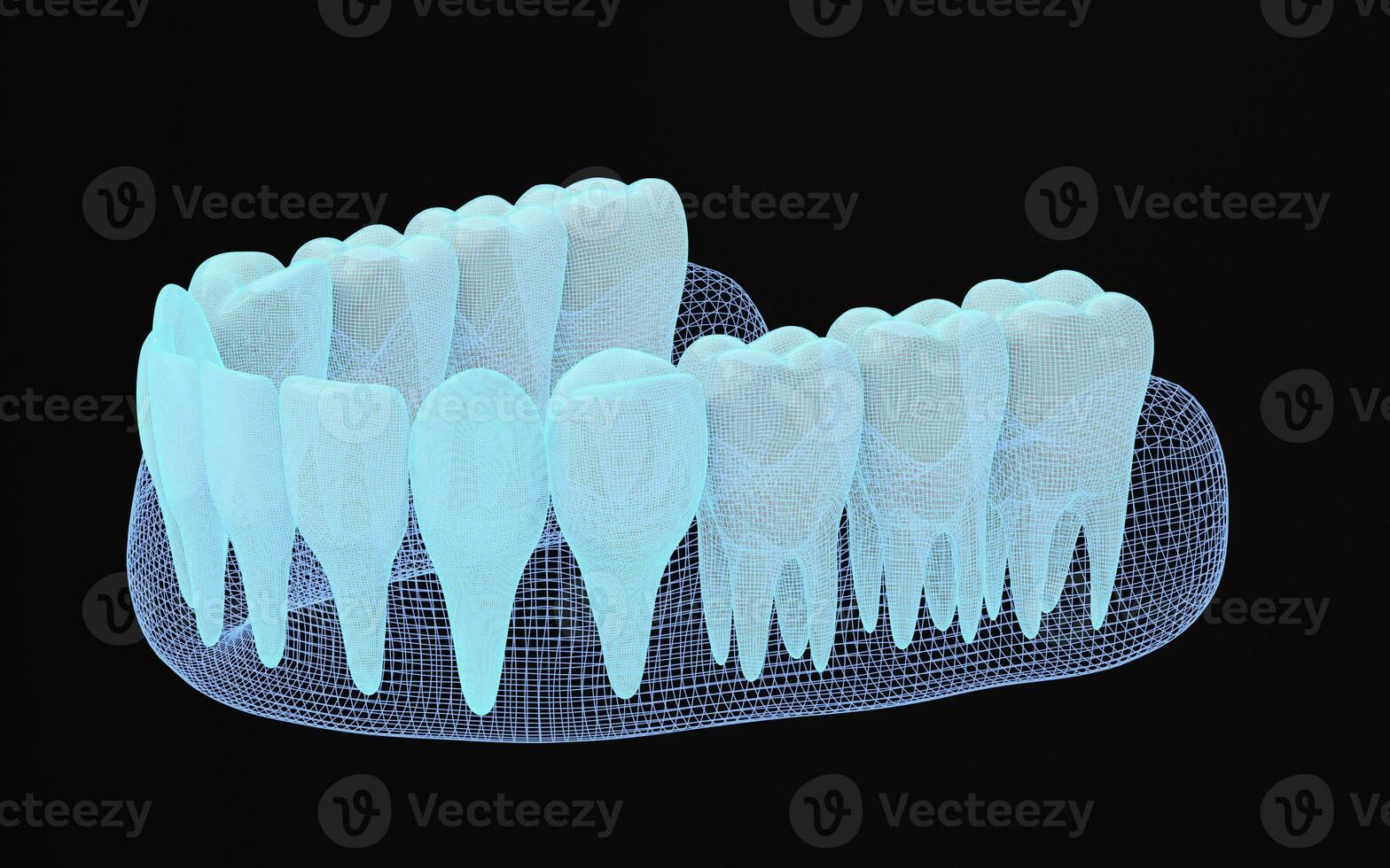 sano dientes, dientes tratamiento, 3d representación. foto