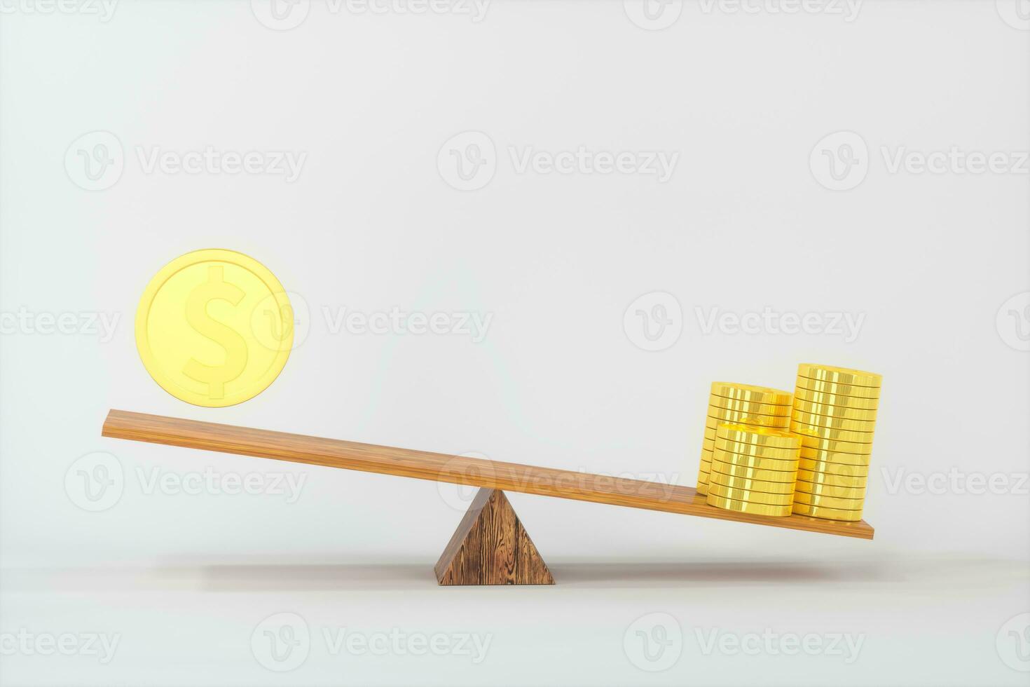 The balance between money,abstract conception, 3d rendering. photo