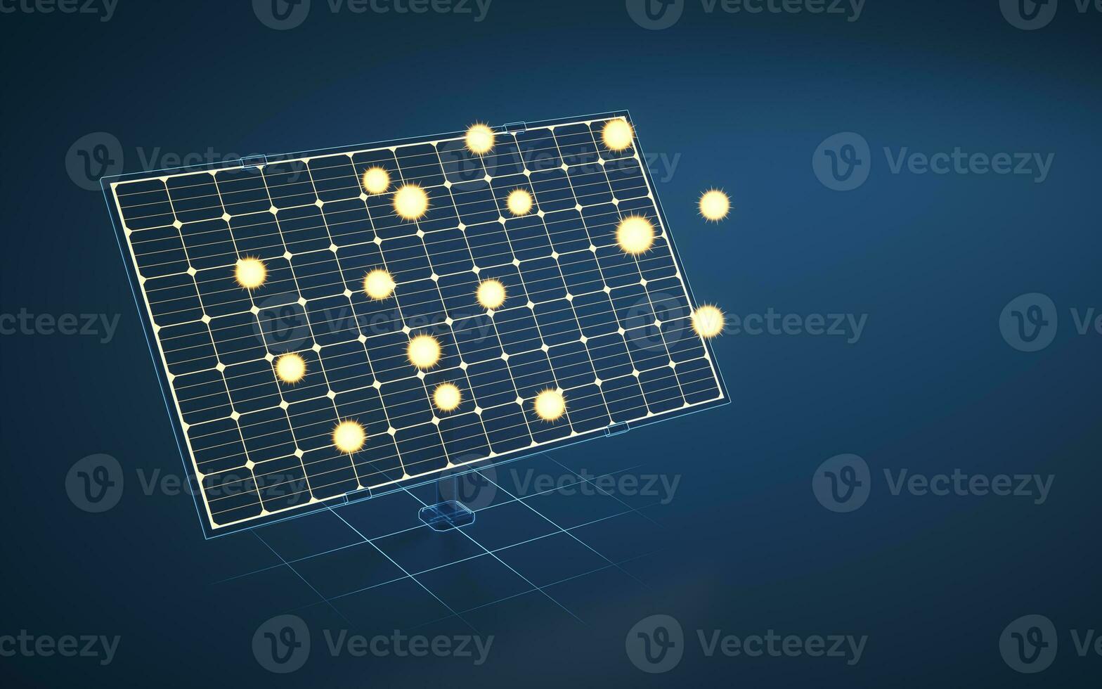 Solar panel, solar energy, 3d rendering. photo