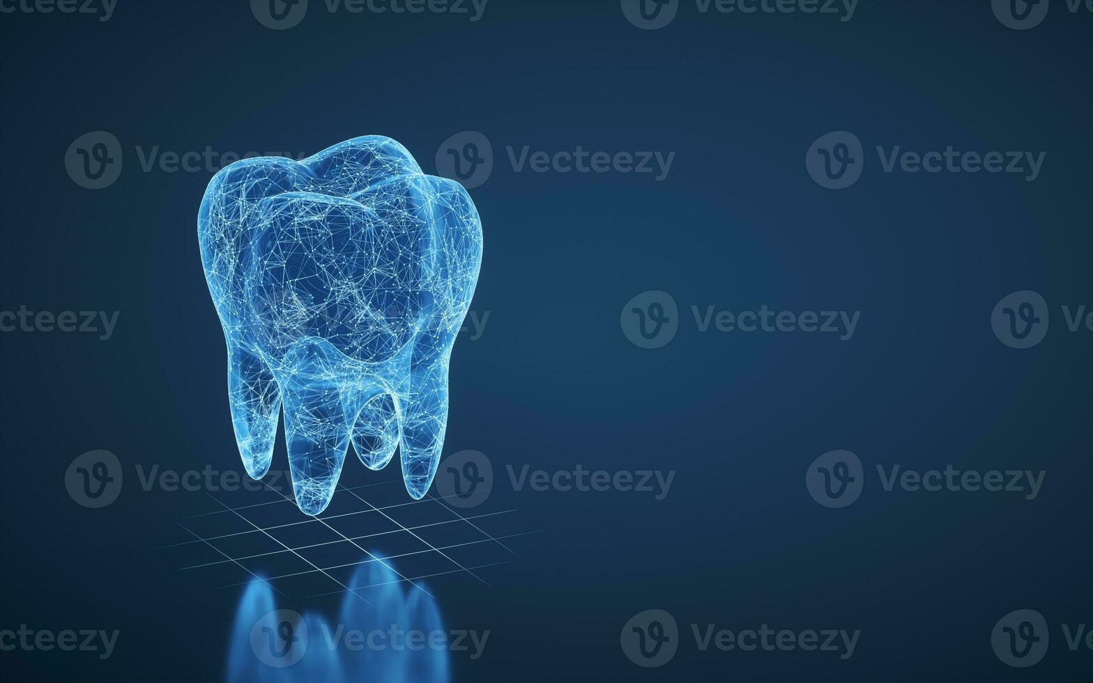 Tooth with blue background, 3d rendering. photo