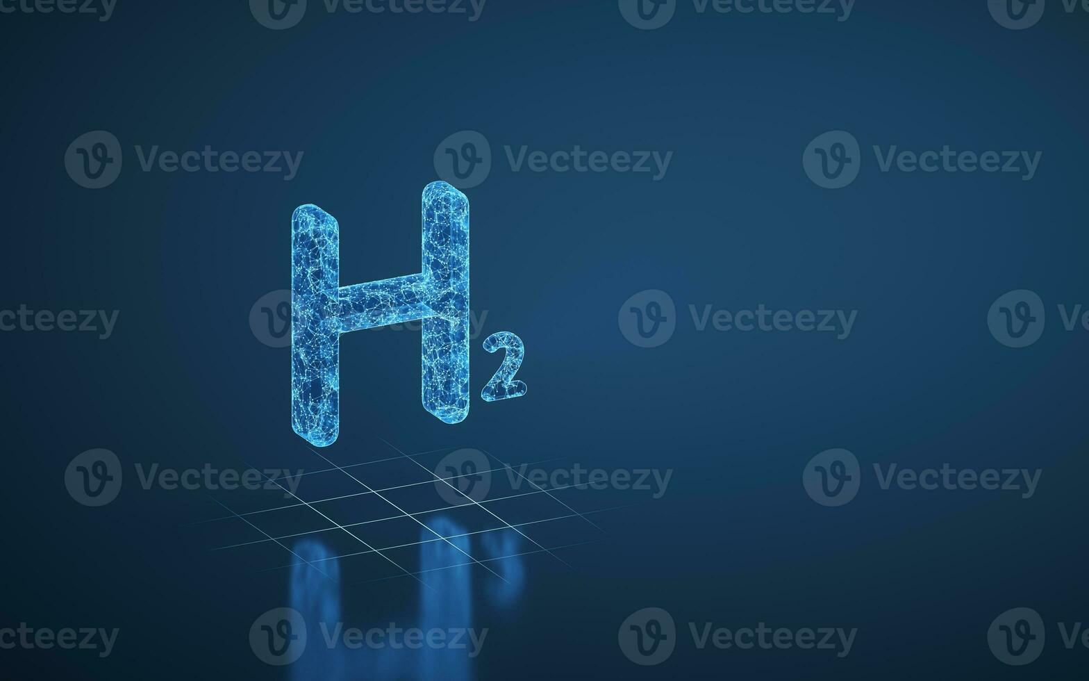 Hydrogen and blue glowing lines, 3d rendering. photo