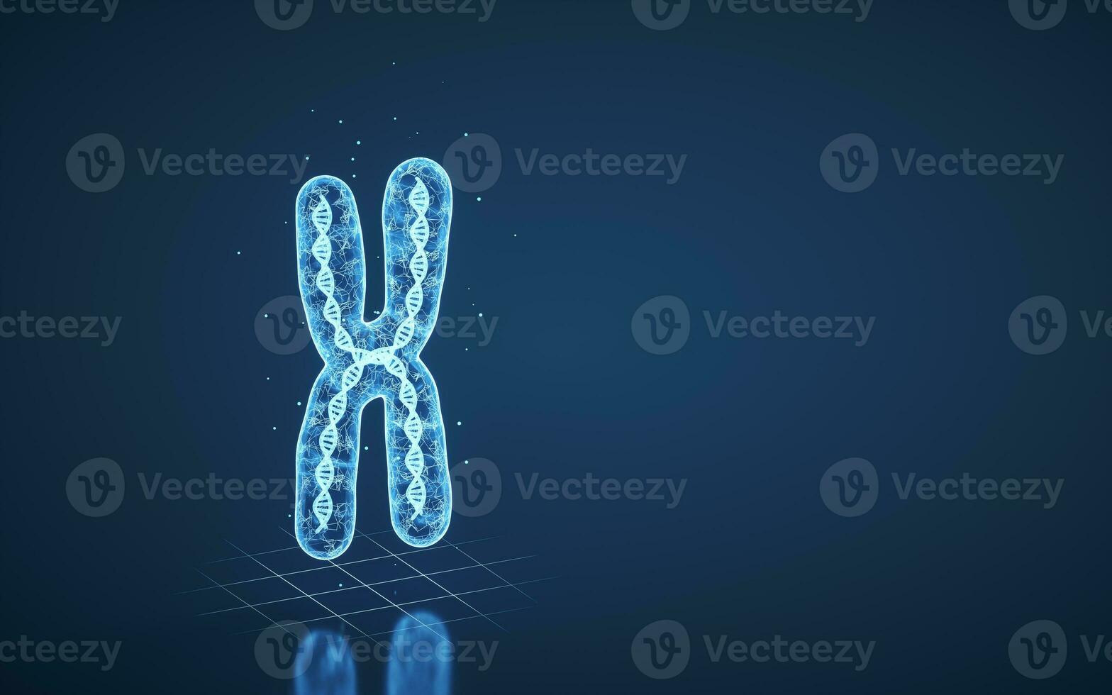 Chromosome with blue background, 3d rendering. photo