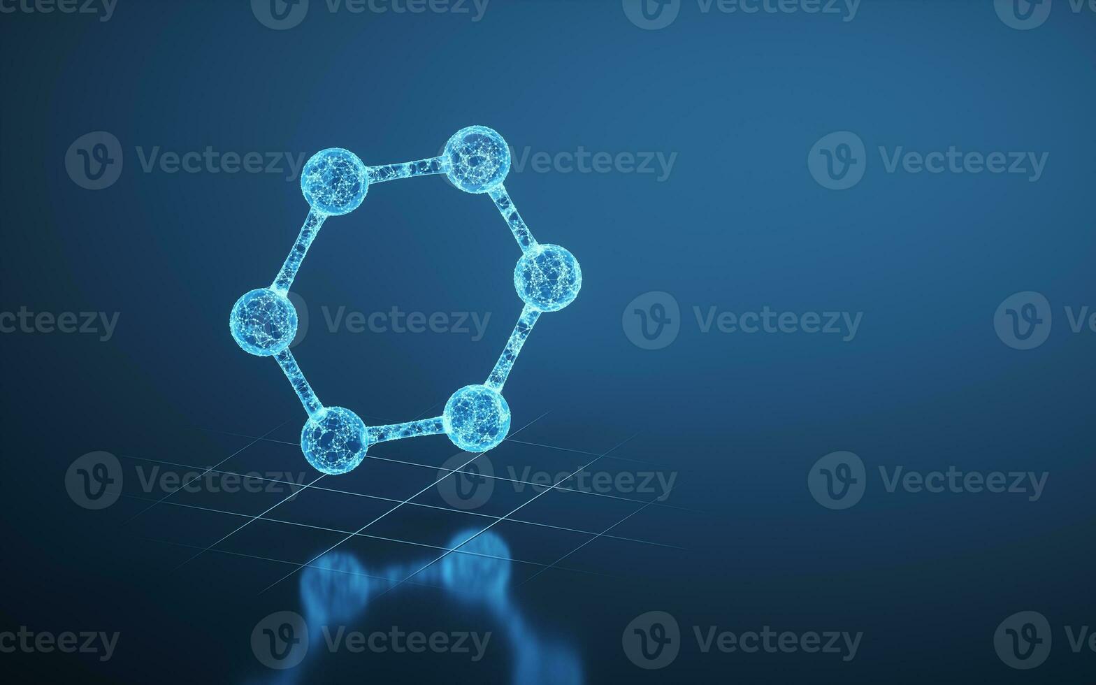 The molecular structure of the blue lines, 3d rendering. photo
