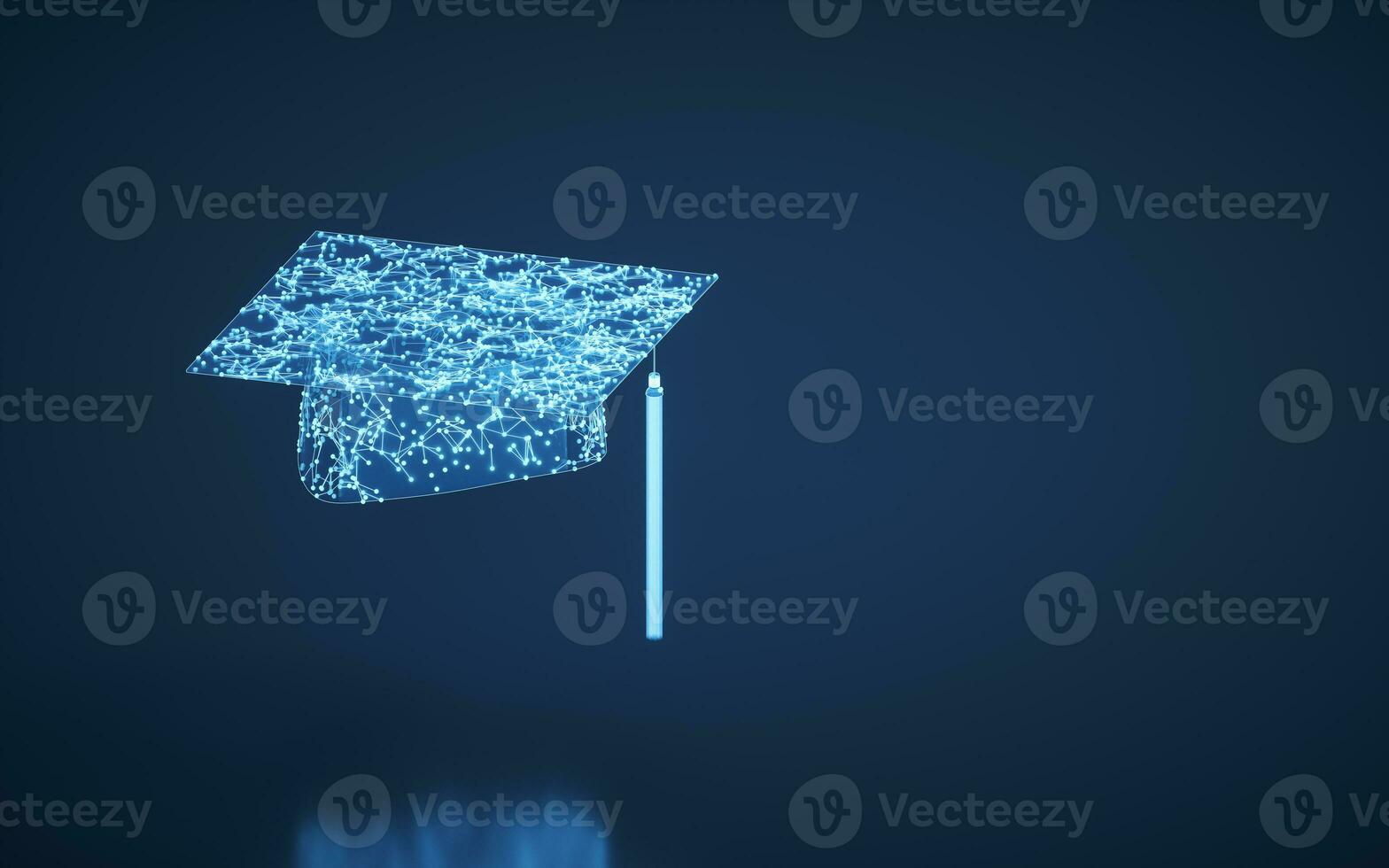 Graduate hat with blue background, 3d rendering. photo