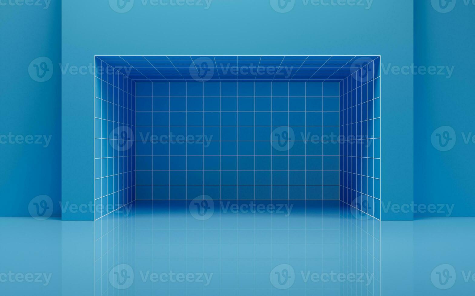 Grid lines and empty room, 3d rendering. photo