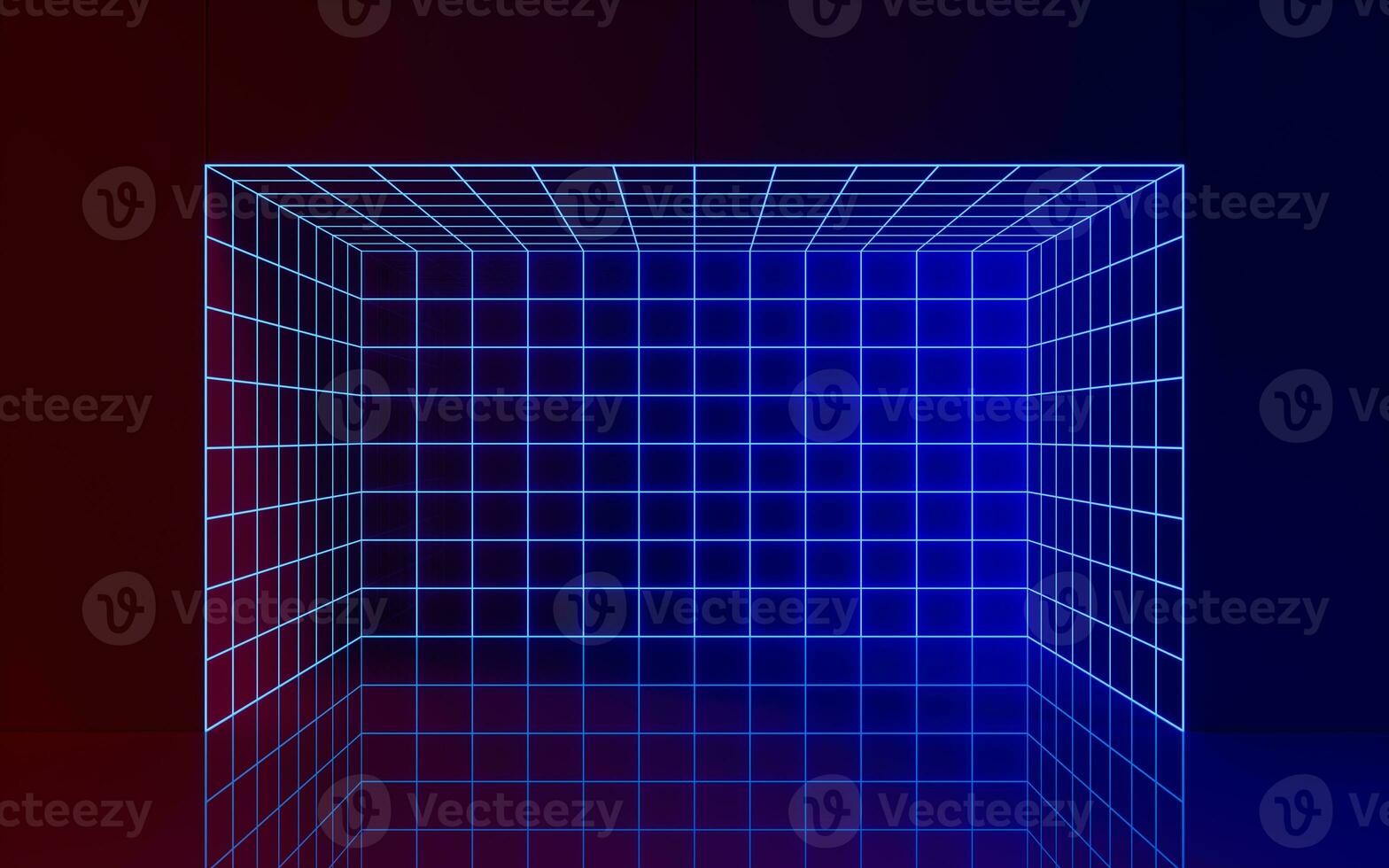 Grid lines and neon lines, 3d rendering. photo