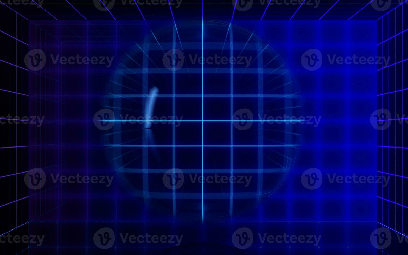 Grid lines and neon lines, 3d rendering. photo