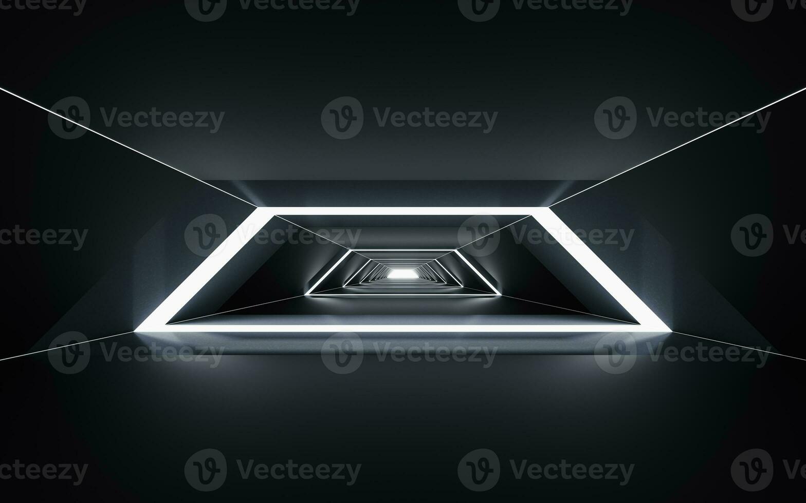 Black tunnel, futuristic concept, 3d rendering. photo