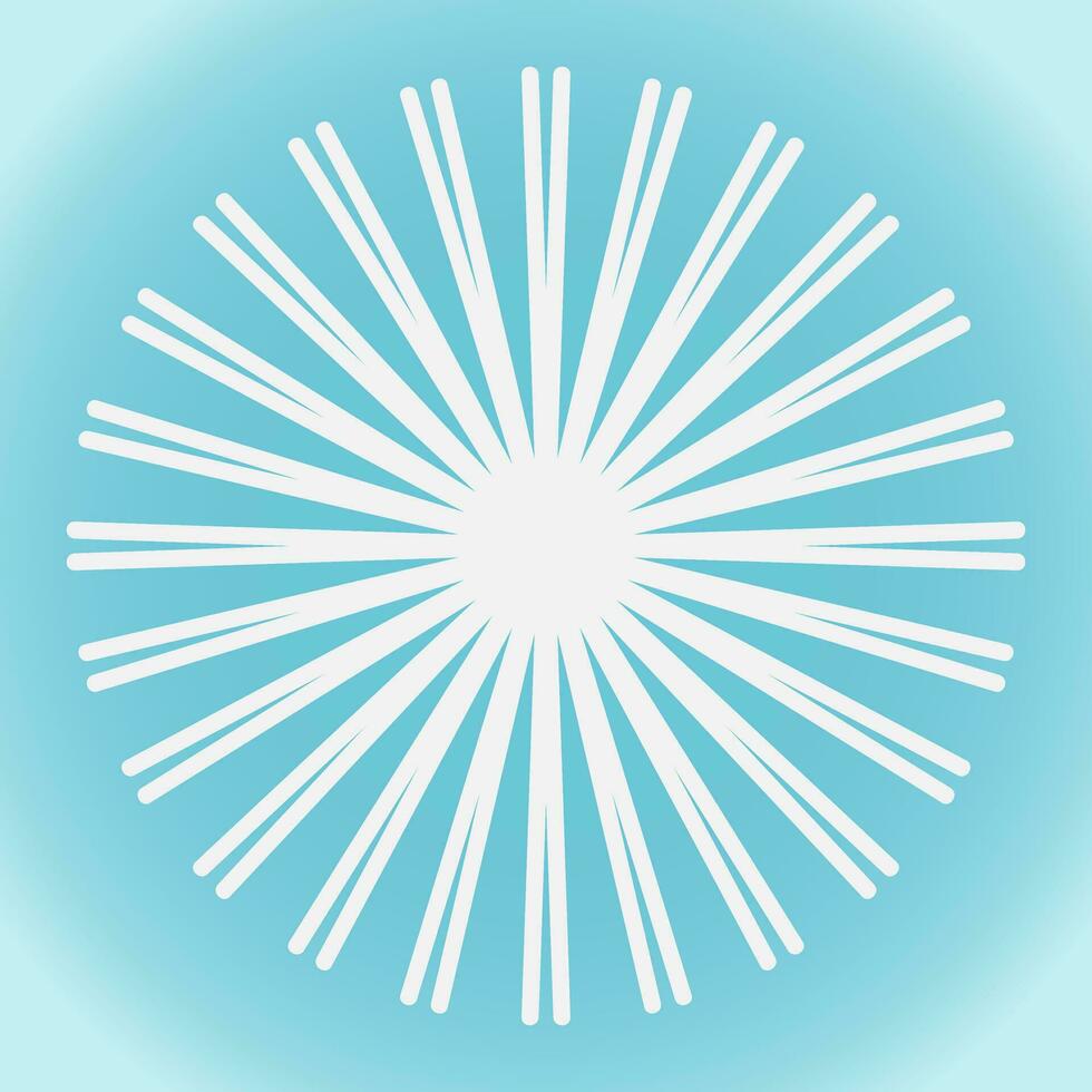 Snowflake vector abstract shape on blue gradient background