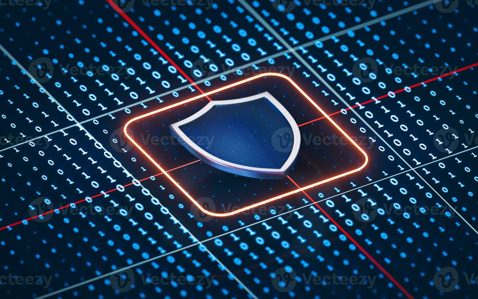 Shields and big data, 3d rendering. photo