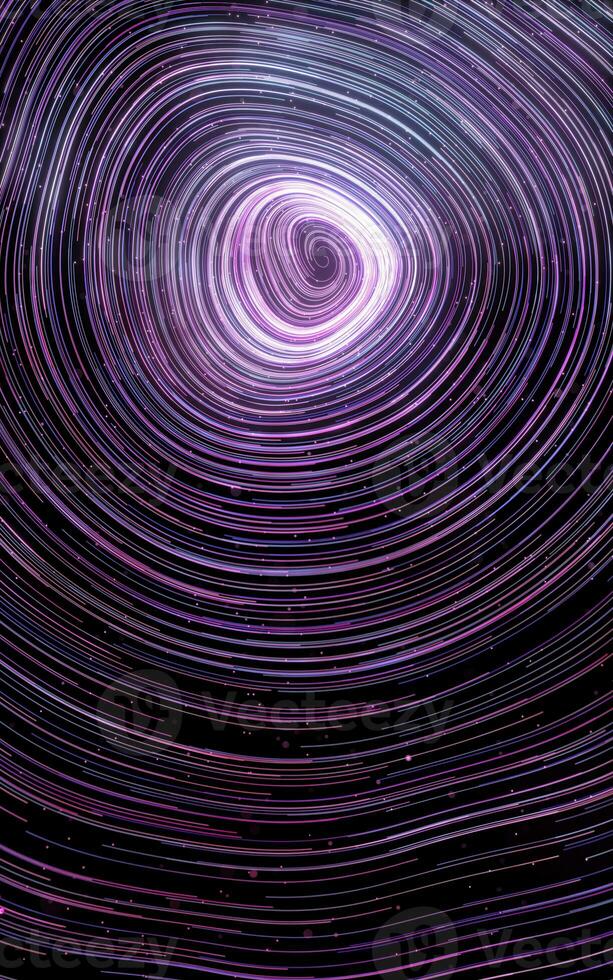 Purple curve lines vortex, fantasy background, 3d rendering. photo