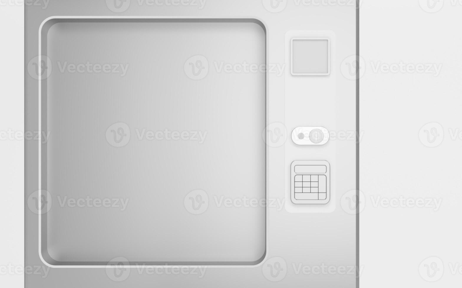 Empty vending machine with white background, 3d rendering. photo