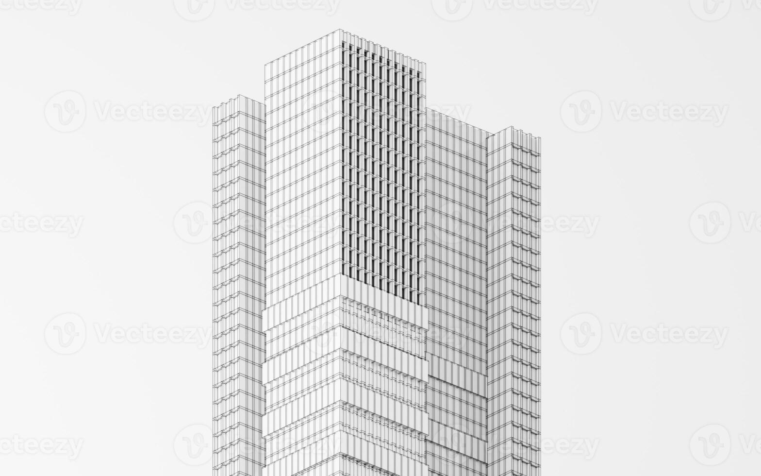 Urban building during the day, modular building,3d rendering. photo