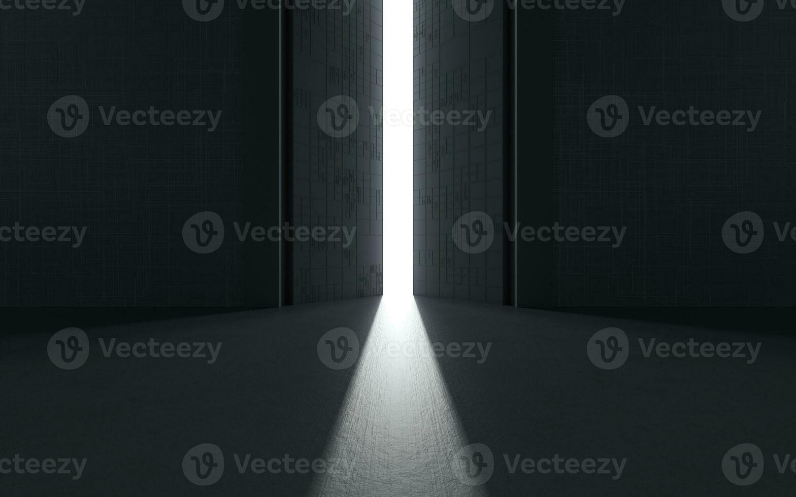 Open the door, success and hope, 3d rendering. photo