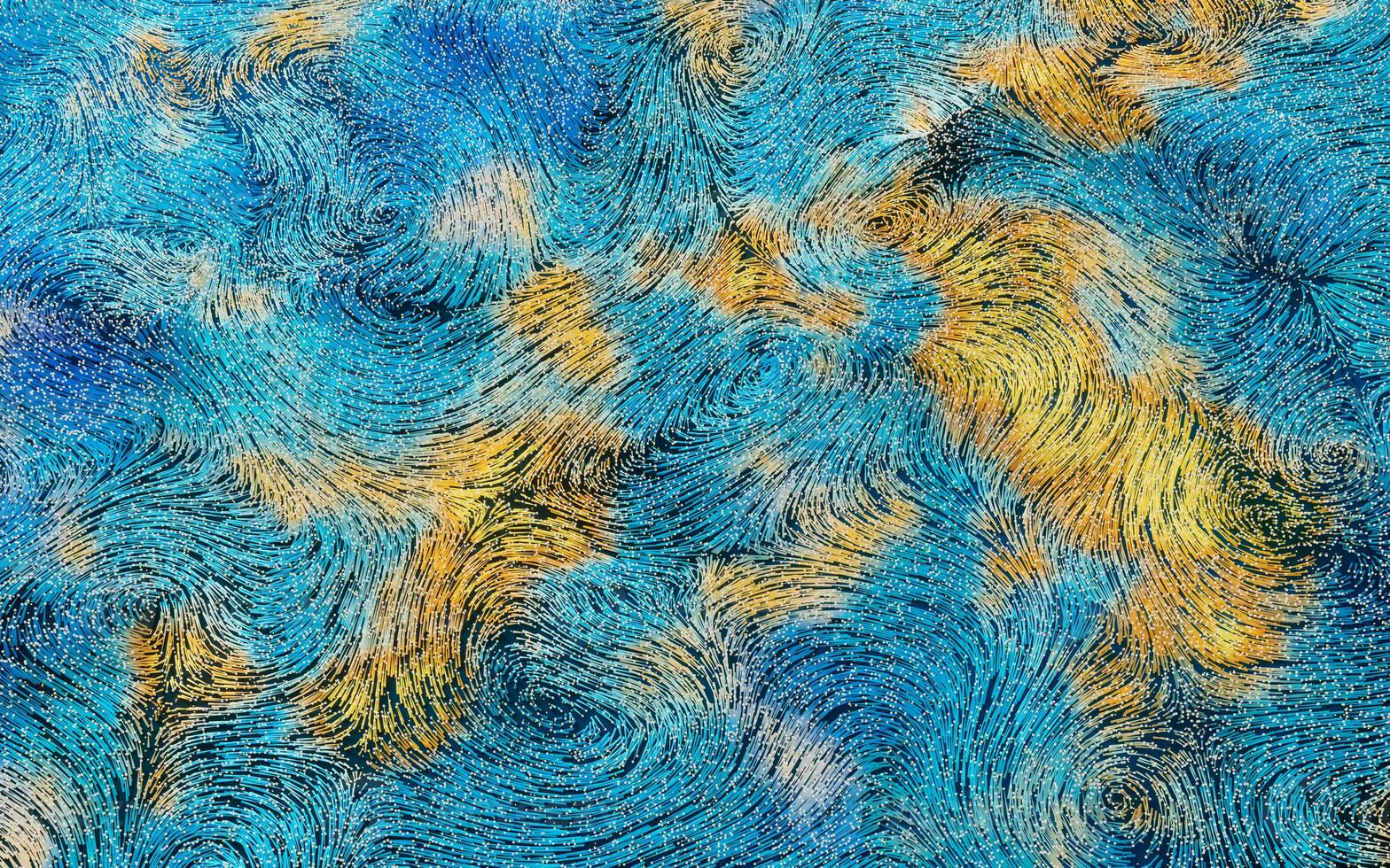 Abstract flowing lines, flowing particles, 3d rendering. photo