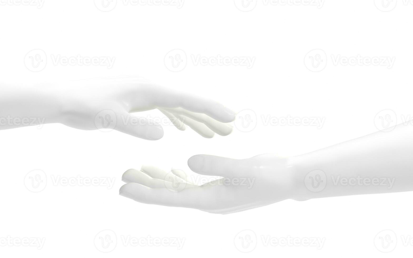 Hand sculpture with white background, 3d rendering. photo