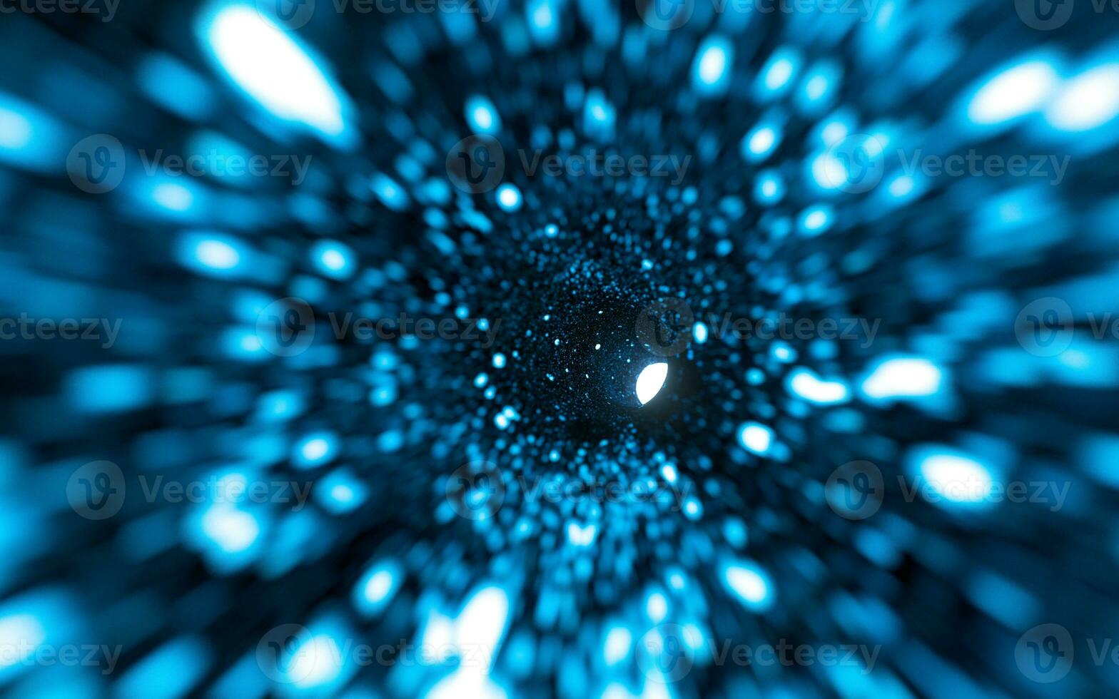 Wormholes and glowing tunnels, 3d rendering. photo