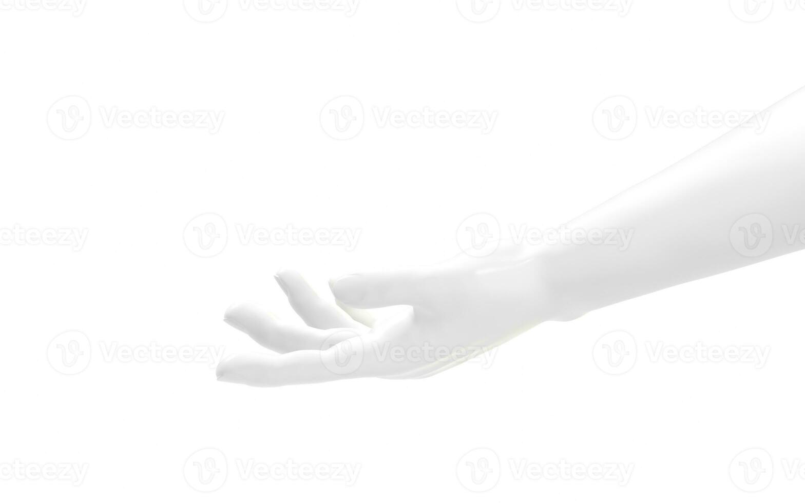 Hand sculpture with white background, 3d rendering. photo