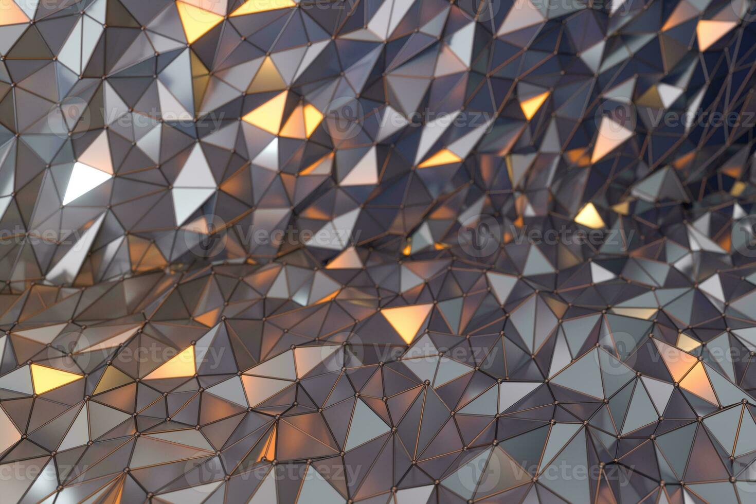 Rugged metal triangle background, 3d rendering. photo