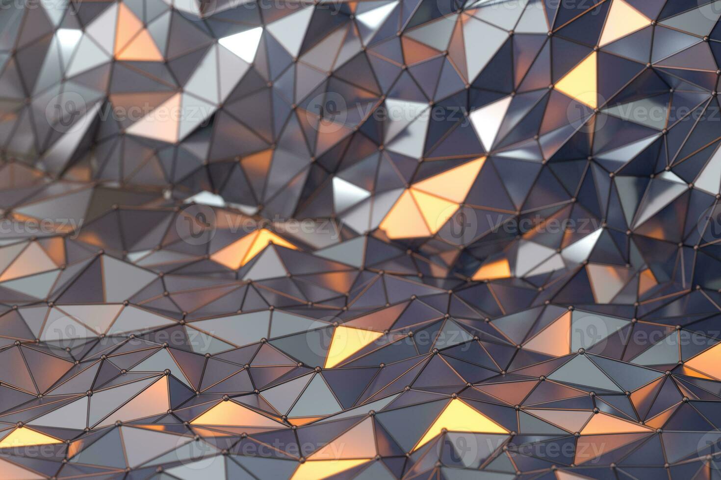 Rugged metal triangle background, 3d rendering. photo