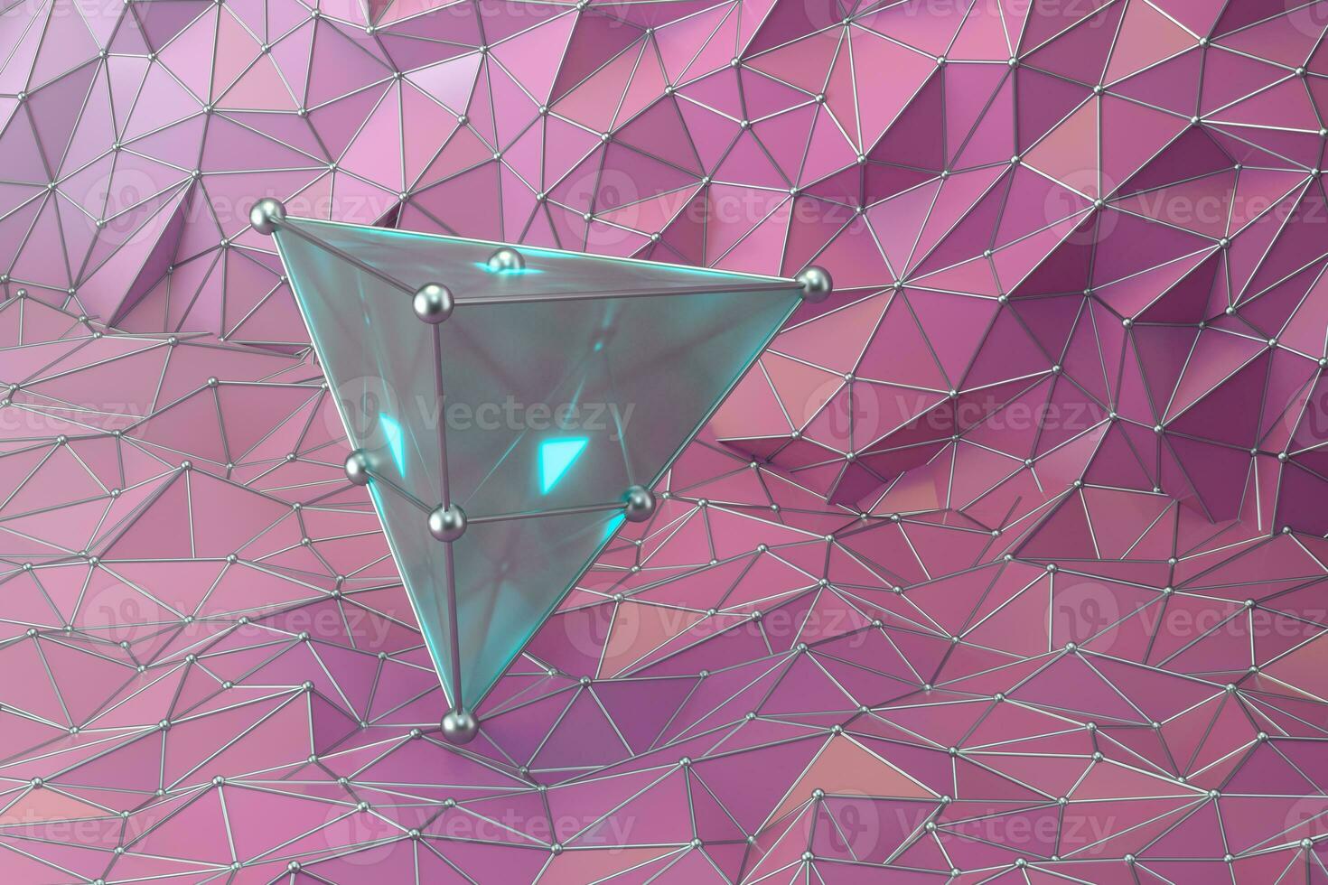 Triangle gem with triangle background, 3d rendering. photo